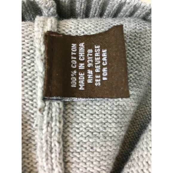 Adrienne Vittadini Gray Cable Knit Cardigan Sweater Career Size M 100% Cotton - Picture 10 of 10
